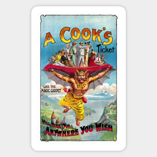 Vintage Travel Poster England A Cook ' s Ticket circus Sticker by vintagetreasure